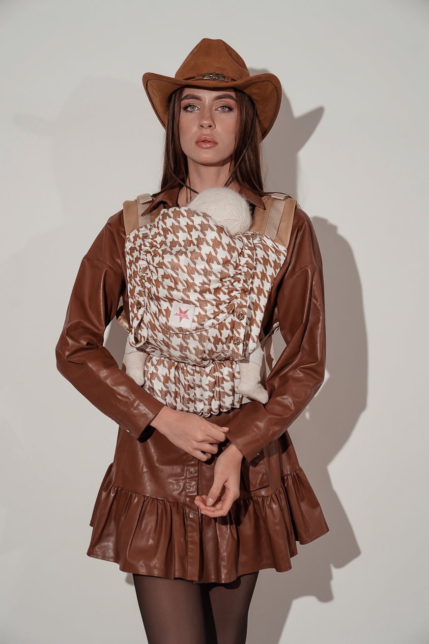 Baby Carrier Flip Houndstooth Latte Macchiato - KOKADI