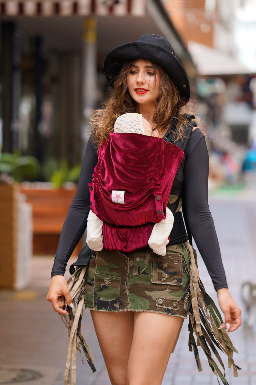 Baby Carrier Flip Velvety soft ruby ​​- KOKADI